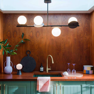Evvararis Lustre Moderne Minimaliste en Laiton et Verre