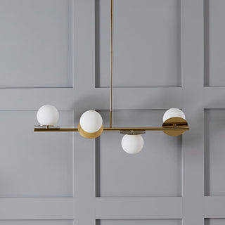 Evvararis Lustre Moderne Minimaliste en Laiton et Verre