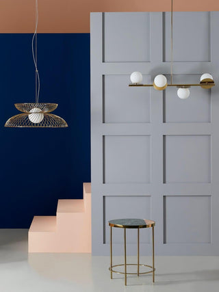Evvararis Lustre Moderne Minimaliste en Laiton et Verre