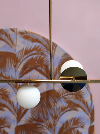 Evvararis Lustre Moderne Minimaliste en Laiton et Verre