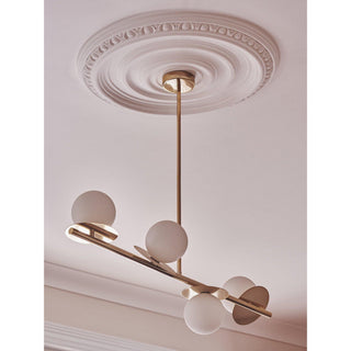 Evvararis Lustre Moderne Minimaliste en Laiton et Verre