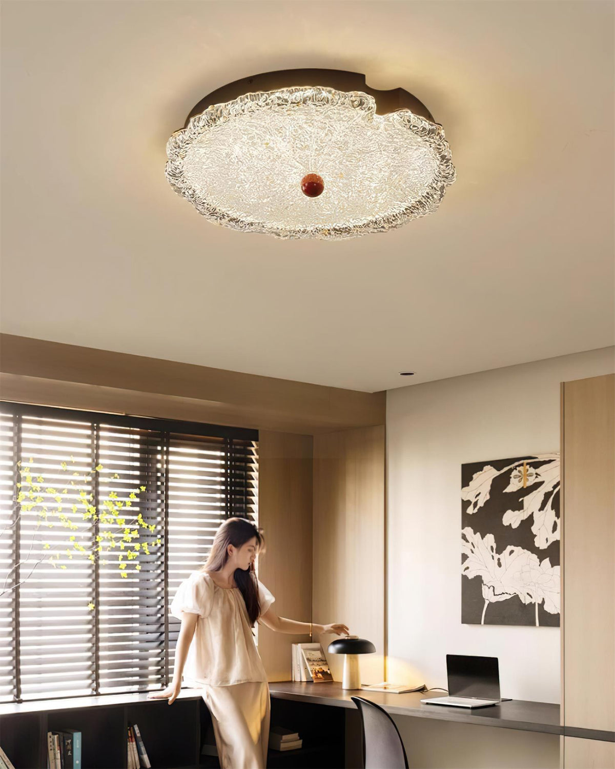 Gialo Textured Glass Ceiling Light-Neutral Decor