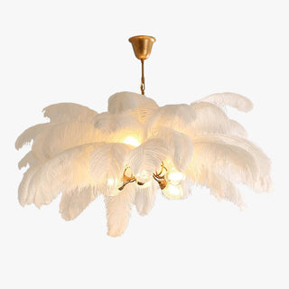 O'Moore Suspension Fleur Moderne, Cuivre/Plume, 8 Couleur, Salon