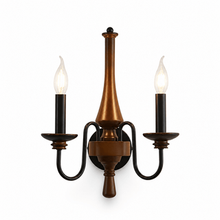 Newel Turned Wood Candle Sconce-Neutral Decor