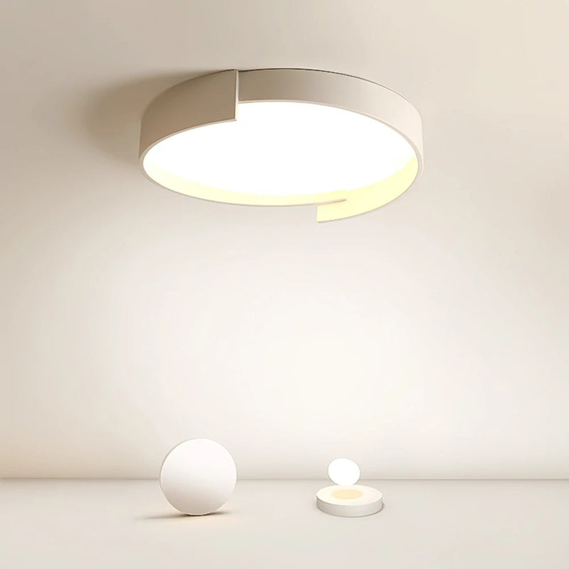 Arisha Plafonnier Rond Moderne, Métal/Acrylique, Blanc/Gris/Vert/Doré, Salon