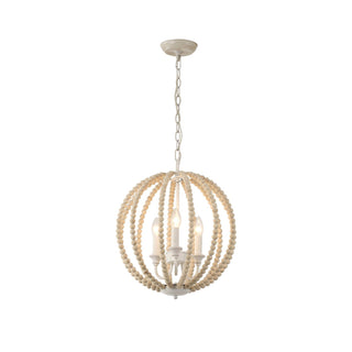 Vanoren Suspension Moderne Minimaliste en Bois et Métal Avec Perles