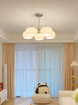Aurora Lustre White Glass Persimmon Shape