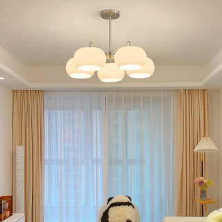 Aurora Lustre White Glass Persimmon Shape