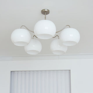 Aurora Lustre White Glass Persimmon Shape