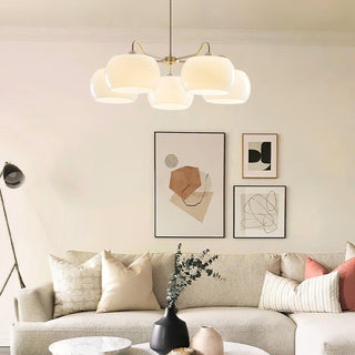 Aurora Lustre White Glass Persimmon Shape