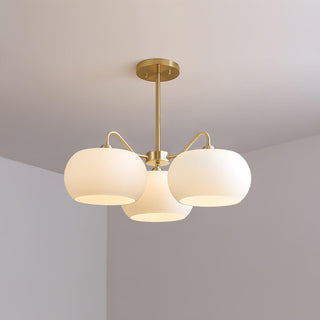 Aurora Lustre White Glass Persimmon Shape