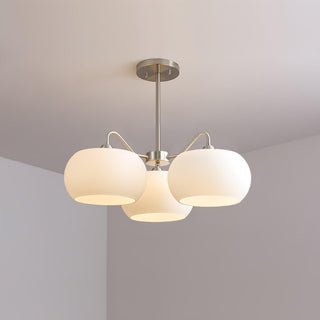 Aurora Lustre White Glass Persimmon Shape
