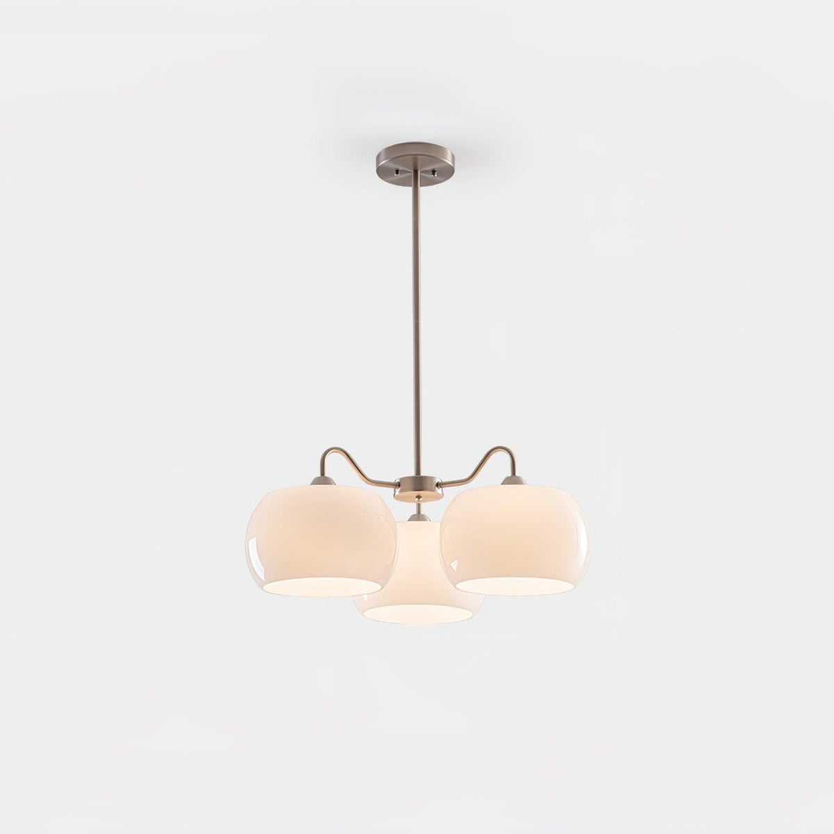 Orlaya Lustre White Glass Persimmon Shape