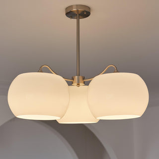 Aurora Lustre White Glass Persimmon Shape