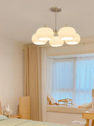 Aurora Lustre White Glass Persimmon Shape