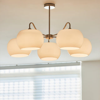 Aurora Lustre White Glass Persimmon Shape
