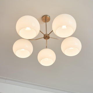 Aurora Lustre White Glass Persimmon Shape