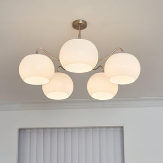 Aurora Lustre White Glass Persimmon Shape