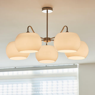 Aurora Lustre White Glass Persimmon Shape