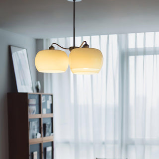 Aurora Lustre White Glass Persimmon Shape
