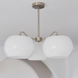 Aurora Lustre White Glass Persimmon Shape
