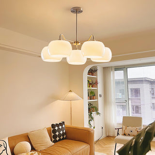 Aurora Lustre White Glass Persimmon Shape