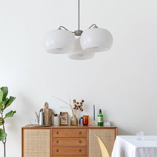 Aurora Lustre White Glass Persimmon Shape