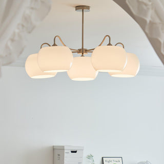 Aurora Lustre White Glass Persimmon Shape