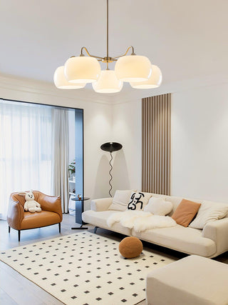 Aurora Lustre White Glass Persimmon Shape