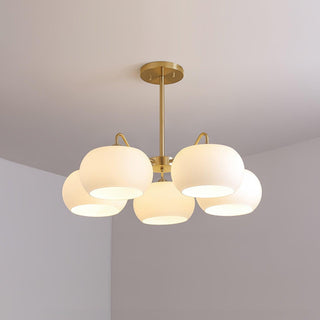 Aurora Lustre White Glass Persimmon Shape