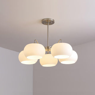 Aurora Lustre White Glass Persimmon Shape