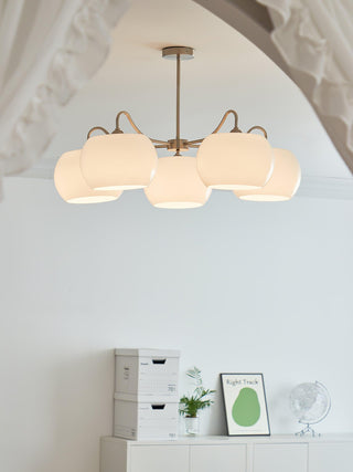 Aurora Lustre White Glass Persimmon Shape