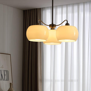 Aurora Lustre White Glass Persimmon Shape