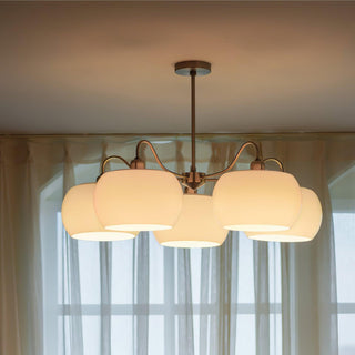 Aurora Lustre White Glass Persimmon Shape