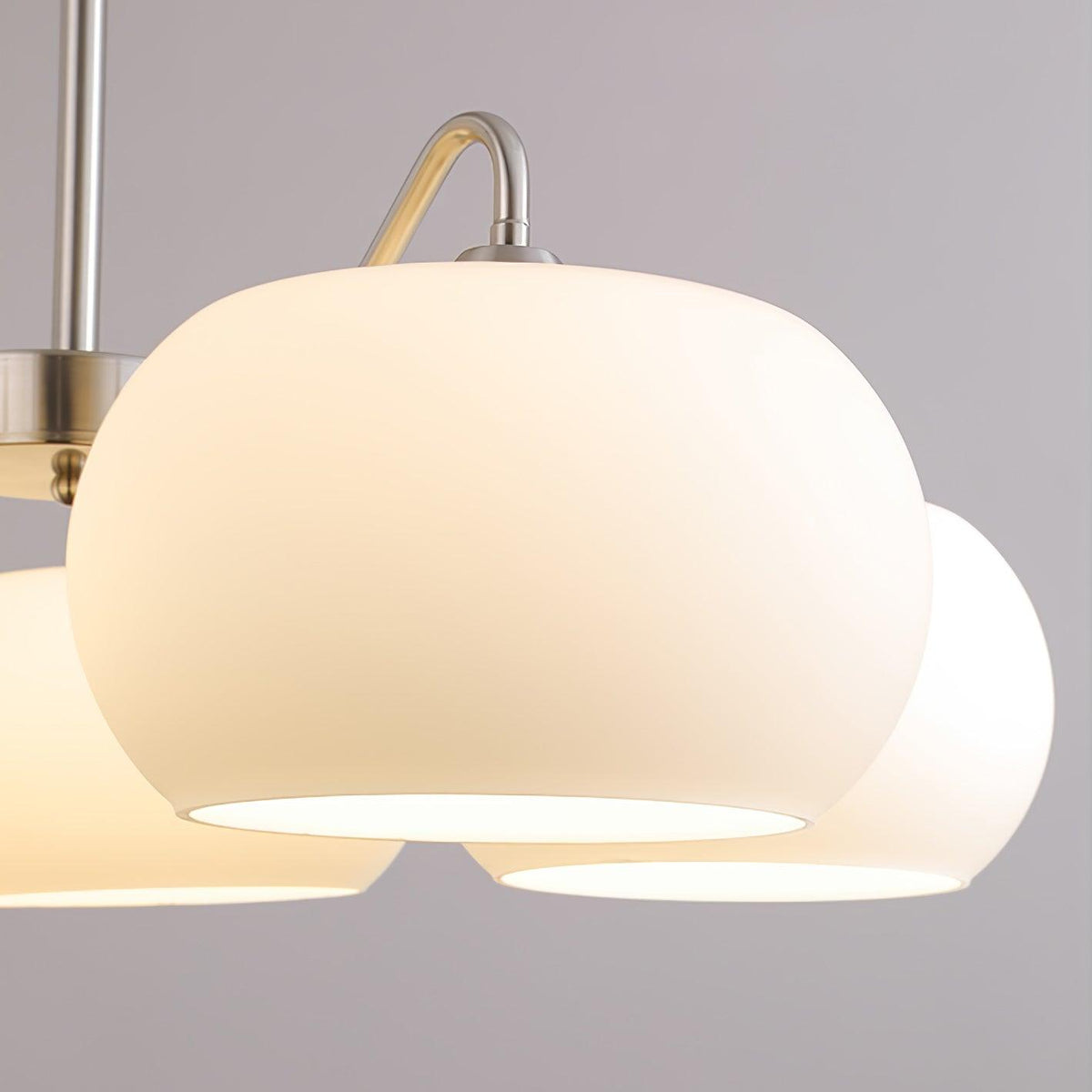 Orlaya Lustre White Glass Persimmon Shape
