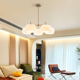 Aurora Lustre White Glass Persimmon Shape