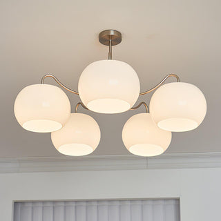 Aurora Lustre White Glass Persimmon Shape