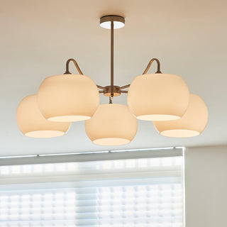 Aurora Lustre White Glass Persimmon Shape
