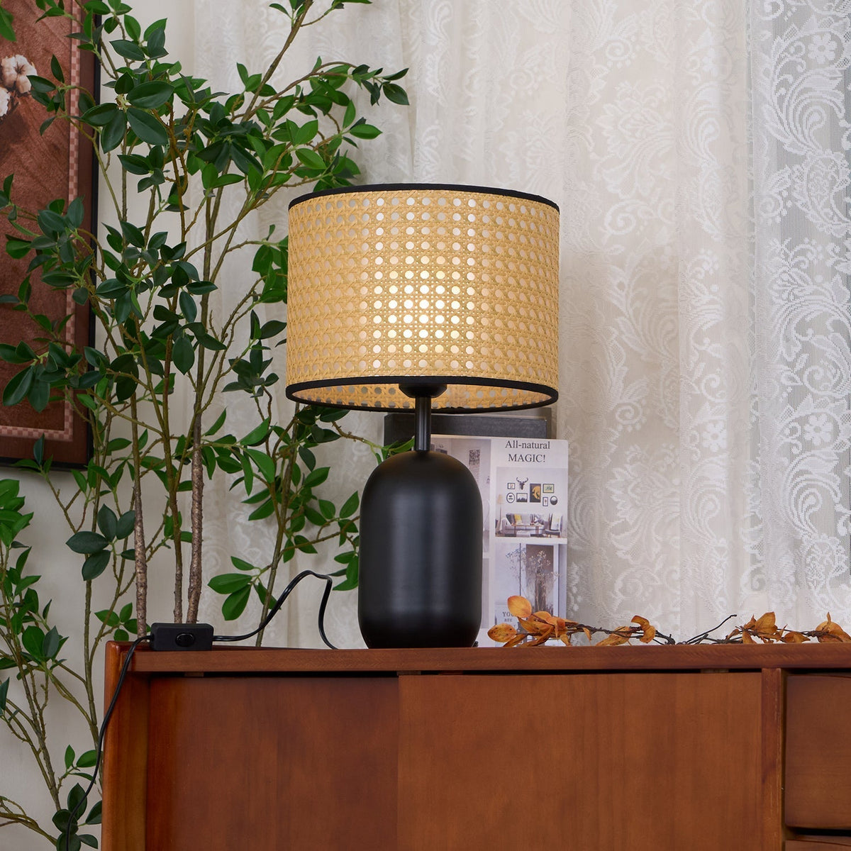 Ravarielle Lampe de Table Moderne en Bambou