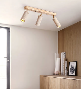 Eurliryra Projecteur Rail Multi-Cylindre en Travertin