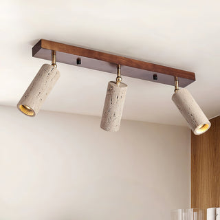 Eurliryra Projecteur Rail Multi-Cylindre en Travertin