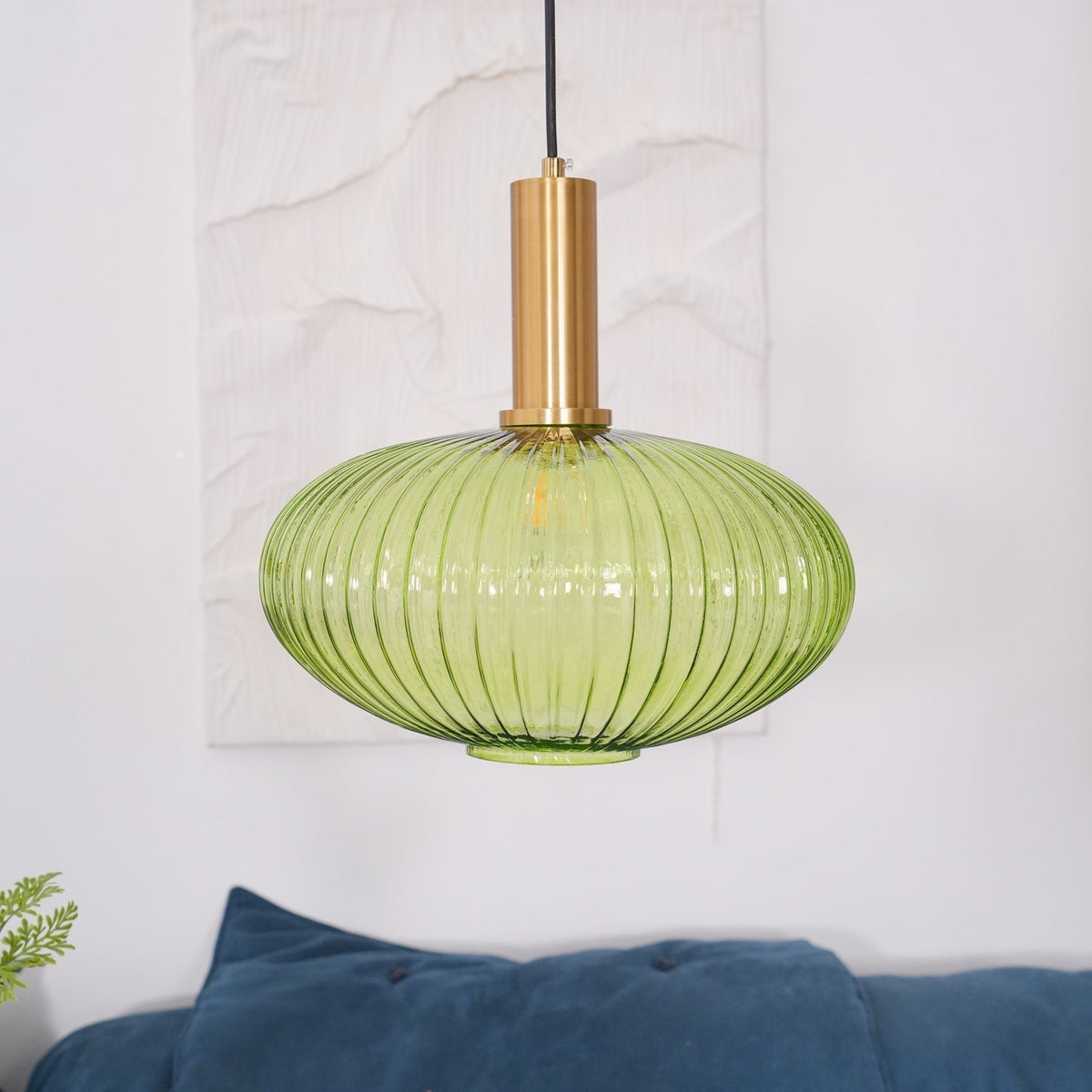 Elara Ribbed Pendant Lamp-Neutral Decor