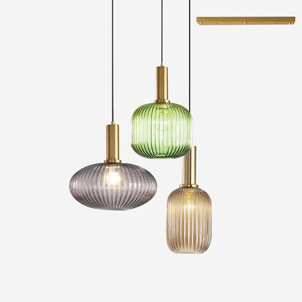 Elara Ribbed Pendant Lamp-Neutral Decor