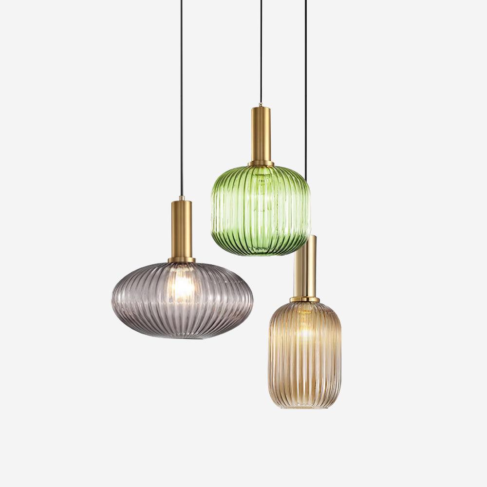 Elara Ribbed Pendant Lamp-Neutral Decor