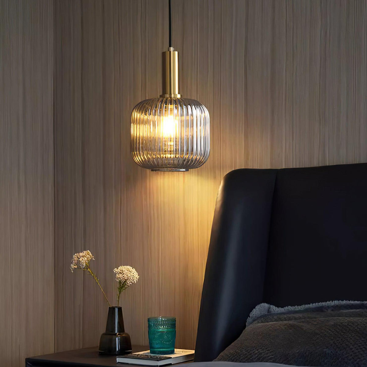 Elara Ribbed Pendant Lamp-Neutral Decor