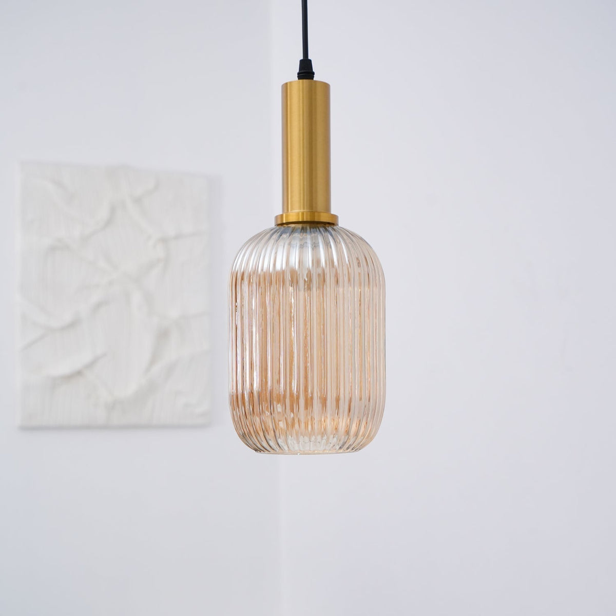 Elara Ribbed Pendant Lamp-Neutral Decor