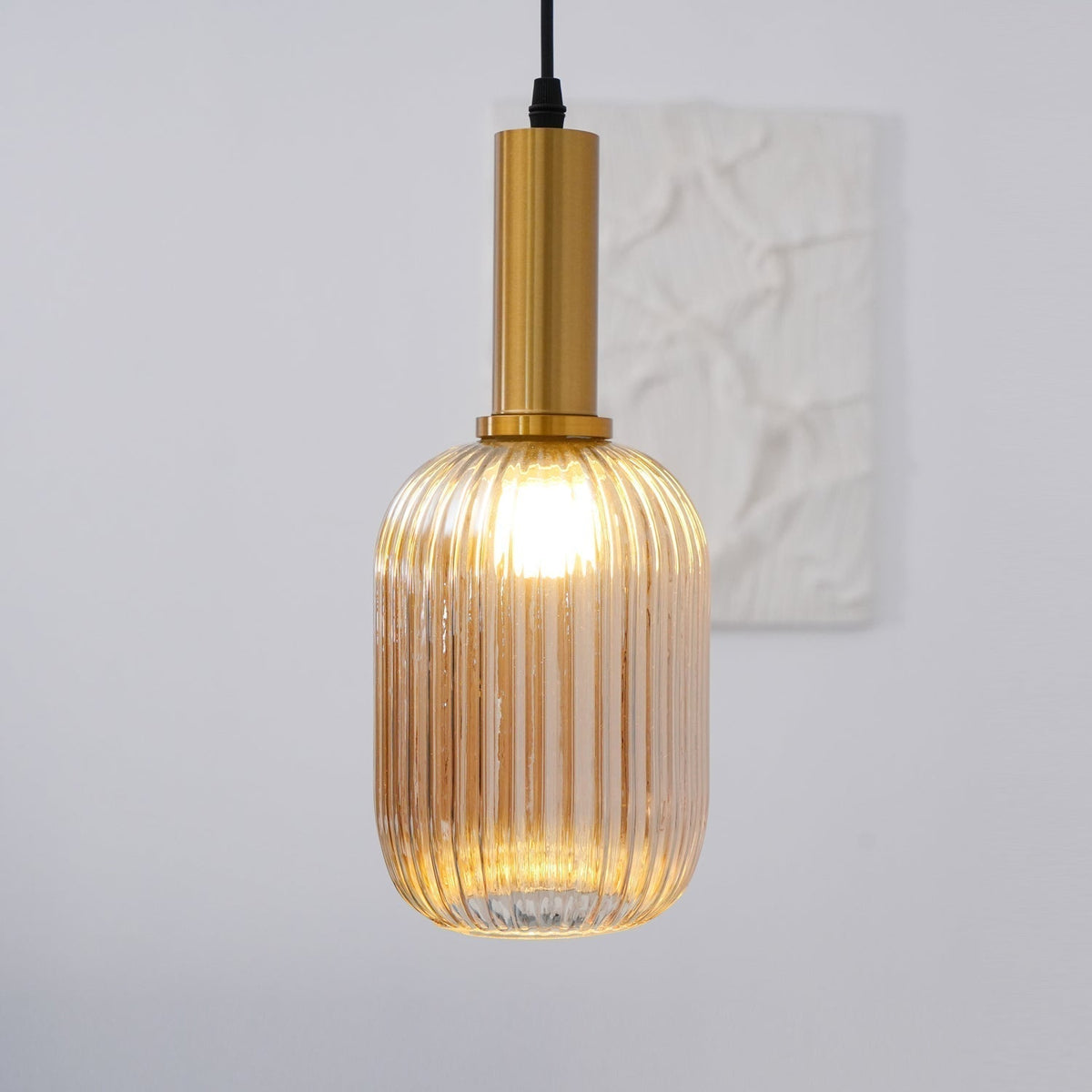 Elara Ribbed Pendant Lamp-Neutral Decor