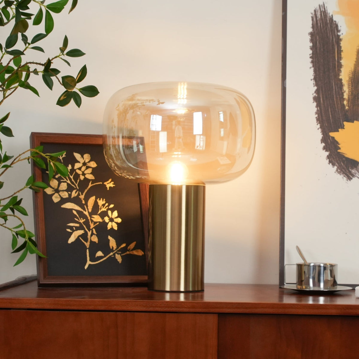 Teloz Lampe de Table Industrielle en Verre
