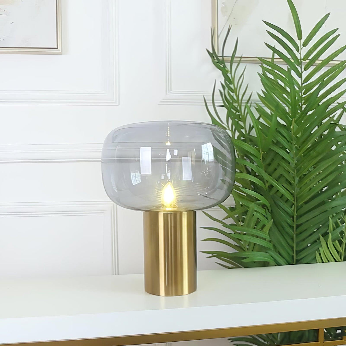 Teloz Lampe de Table Industrielle en Verre