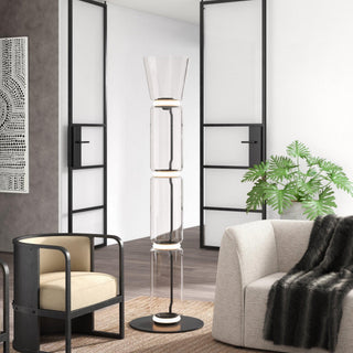 Cyrilys Lampadaire en Bambou Et Verre